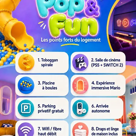 Pop & Fun A Avec Toboggan, Cinema Et Climatisation *
